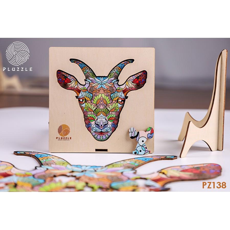 PLUZZLE Bộ xếp hình gỗ thông minh puzzle đồ chơi ghép hình – Mùi – Con Dê – PZ138