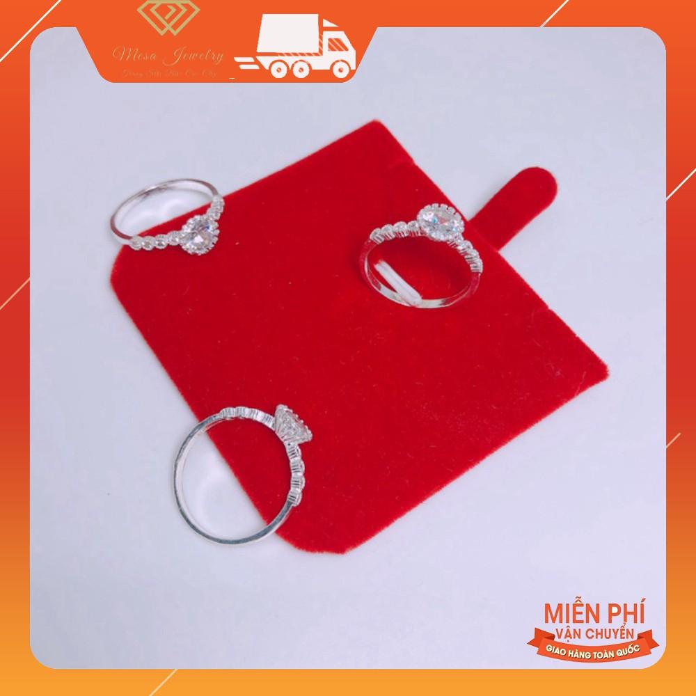 Nhẫn bạc ta đính đá trắng