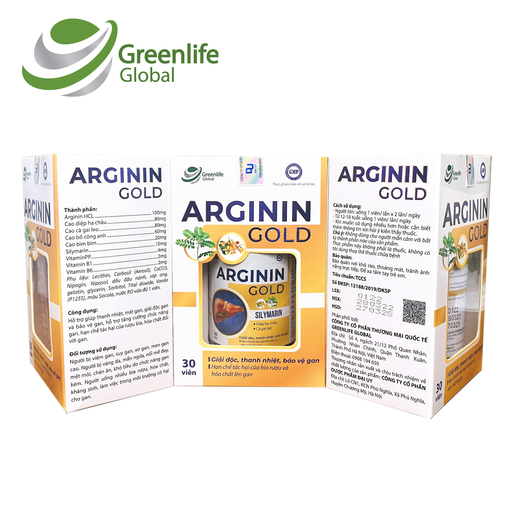 Bổ gan Arginin Gold GreenLife - Thanh nhiệt, giải độc, bảo vệ gan