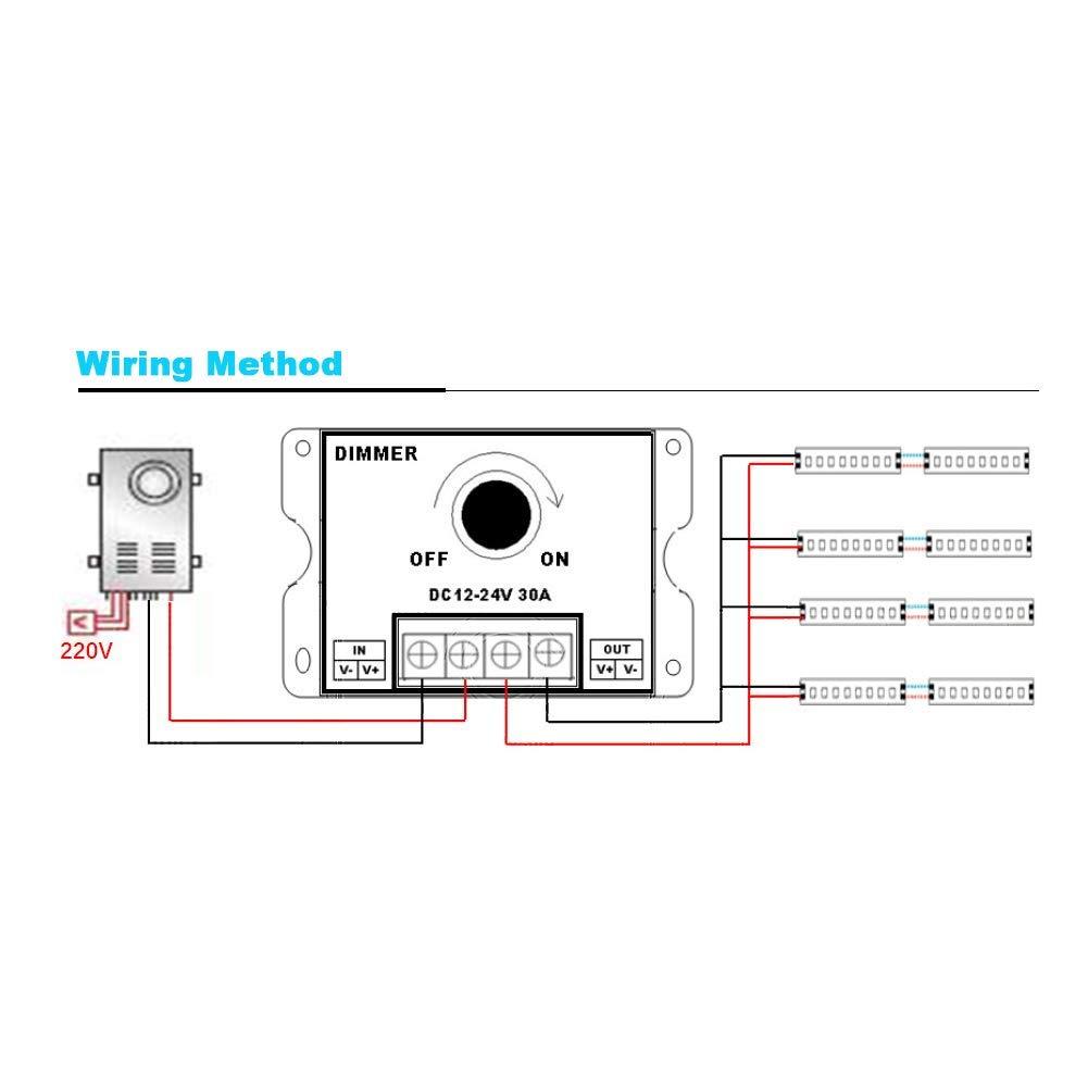 Công tắc phân loại biến thể Dimmer của công tắc UN/TẮT 12V-24V 30A cho các dải đèn LED Điều khiển độ sáng