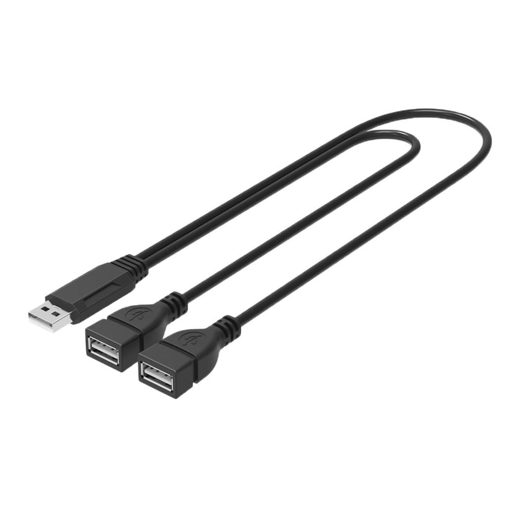 USB 2.0 A Male To 2 Dual USB Female Y Splitter Hub Power Cable