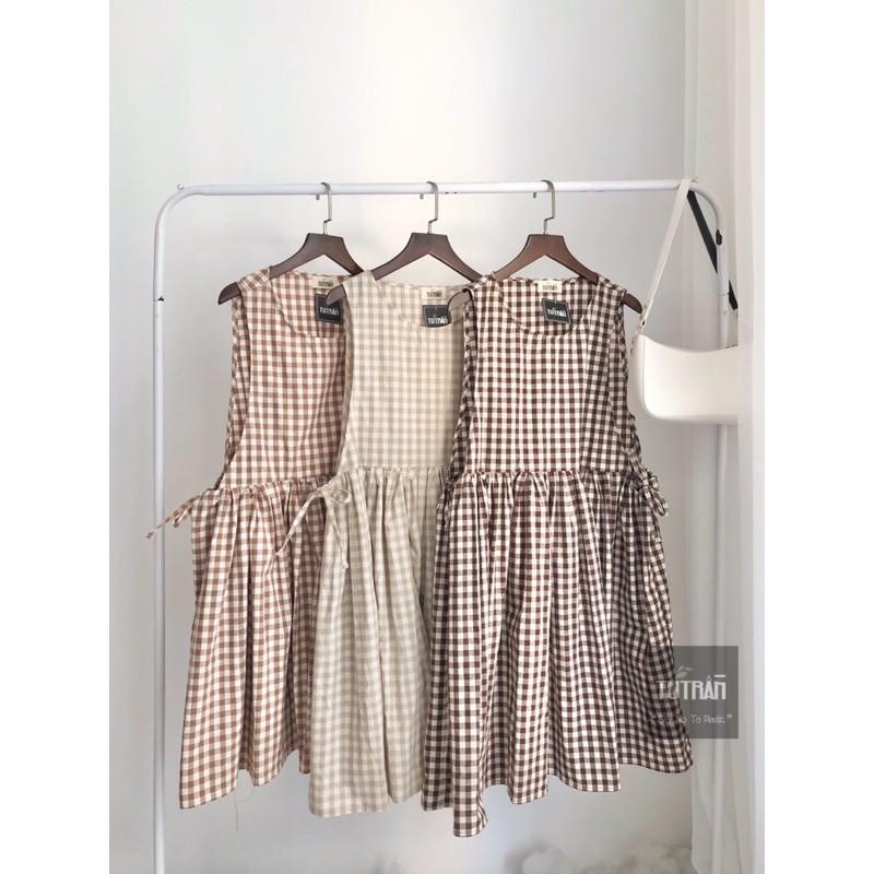 VÁY 3 LỖ CARO RÚT EO