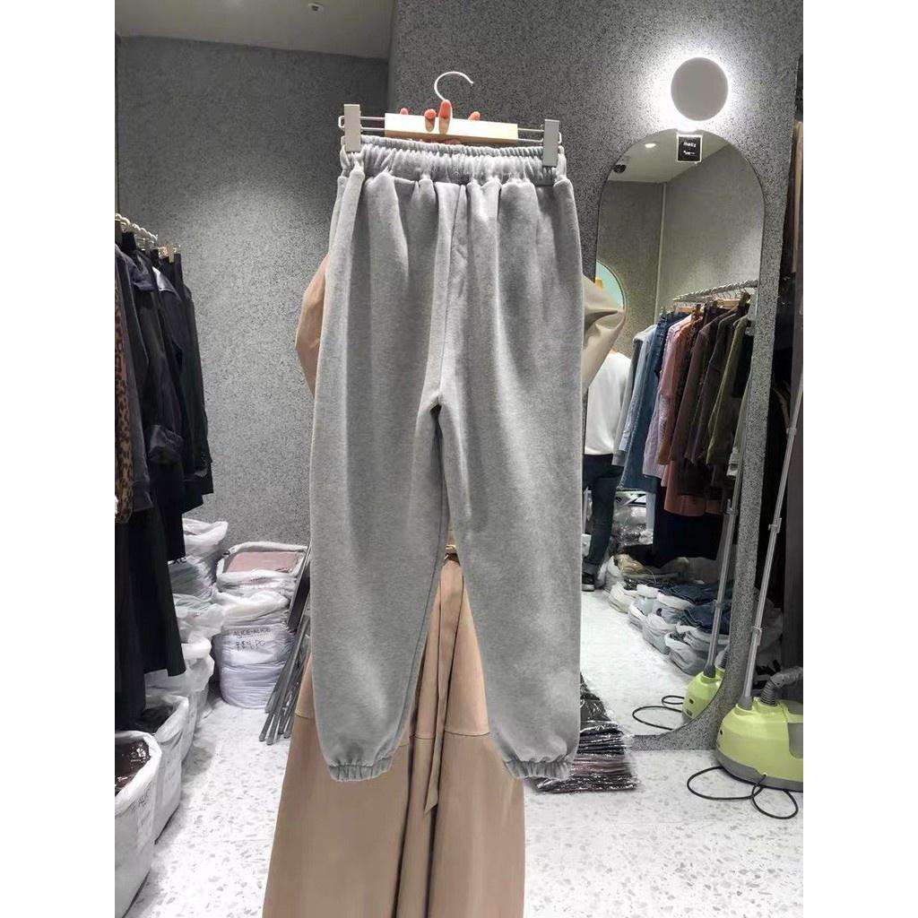 Quần Nỉ Jogger Trơn Ống Rút Dáng Rộng Unisex