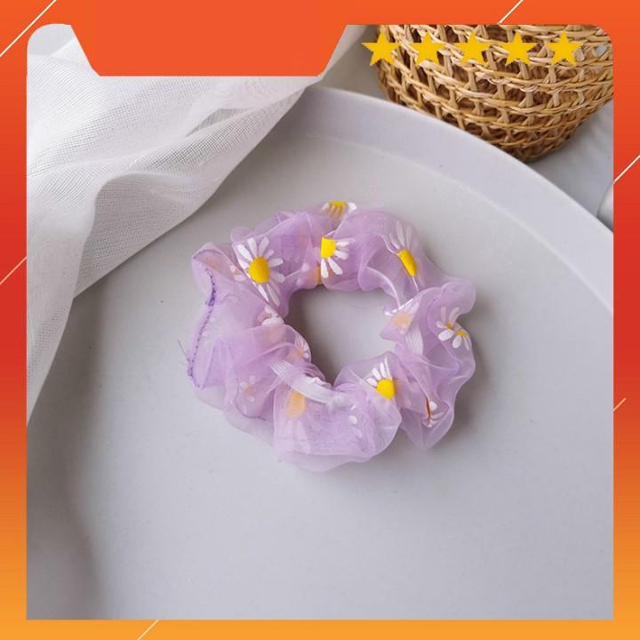 Dây Buộc Tóc Co Giãn Hình Hoa Cúc Thời Trang Hàn Quốc Cho Nữ
