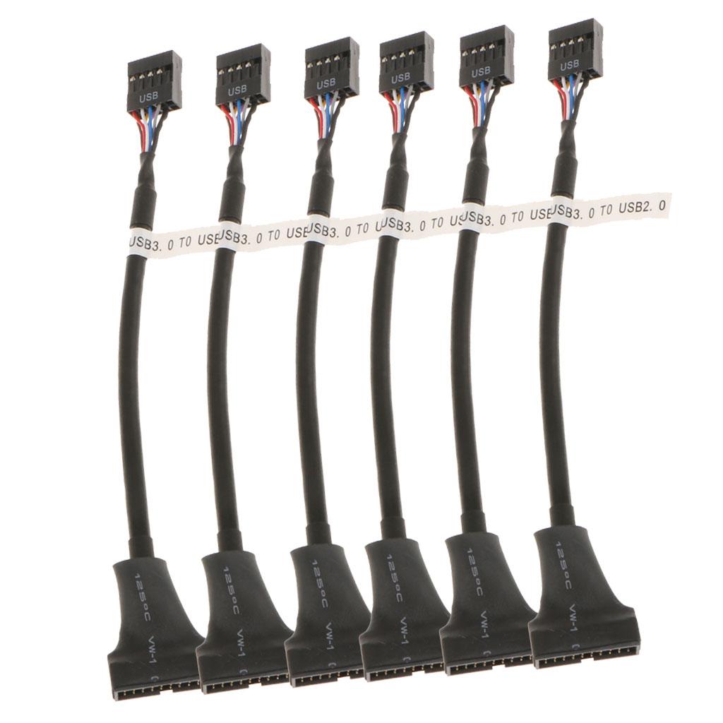 6x USB 3.0 20-pin Header Male To USB 2.0 9pin Female Adapter Converter Cable
