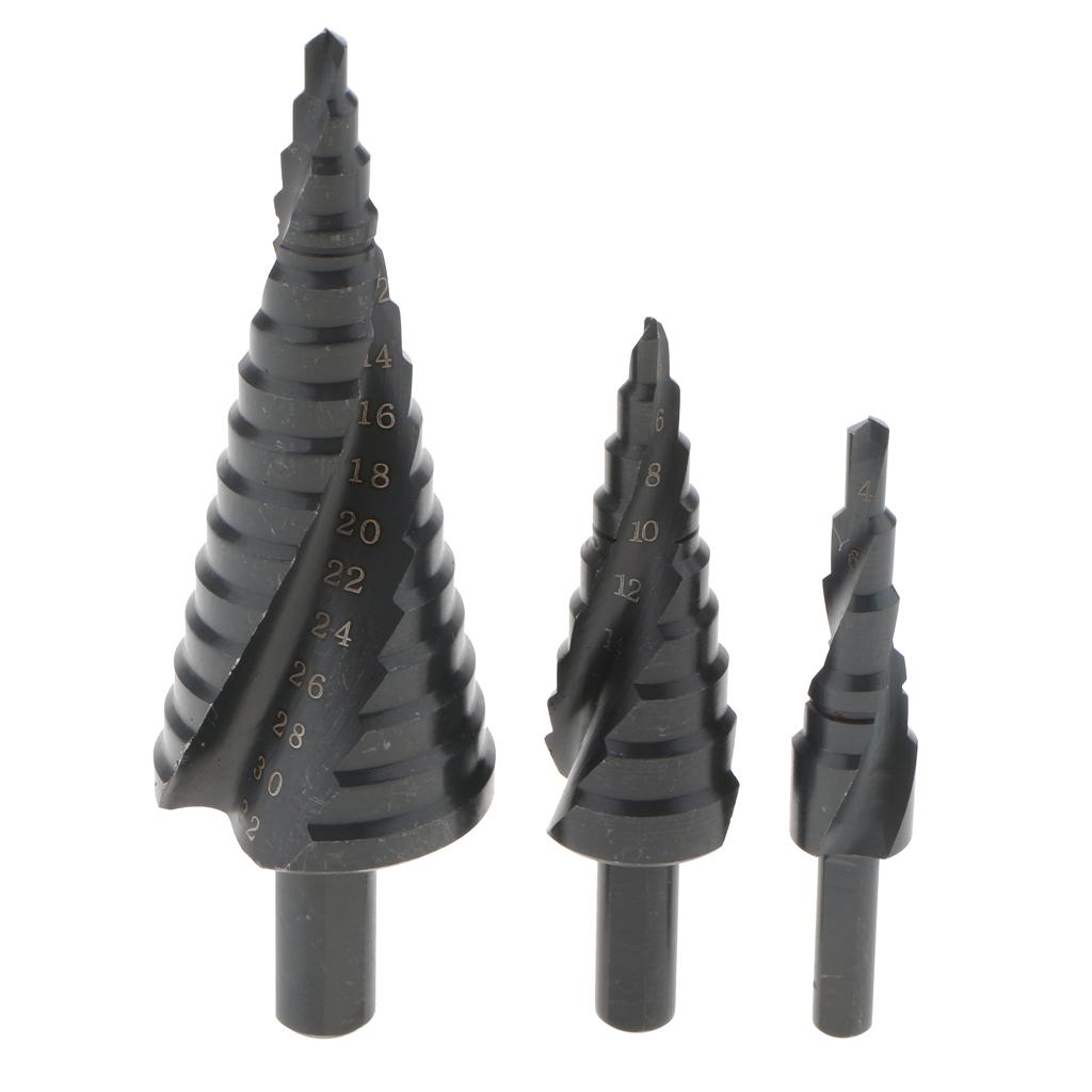 Xoắn Ốc Sáo Mũi Khoan Bước Bộ/4-12,4-20,4-32/Lục Giác Nitrided HSS Khoan