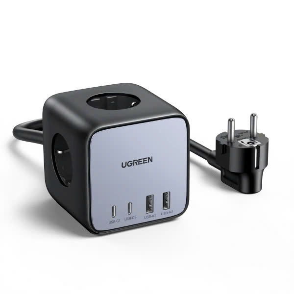 Trạm sạc UGREEN 65W CD268 USB C DigiNest Cube | Công nghệ GaN II | 7 in 1 với 3 ổ cắm AC, 2 USB C, 2 USB A | Hàng chính hãng | Bảo hành 18 tháng 1 đổi 1