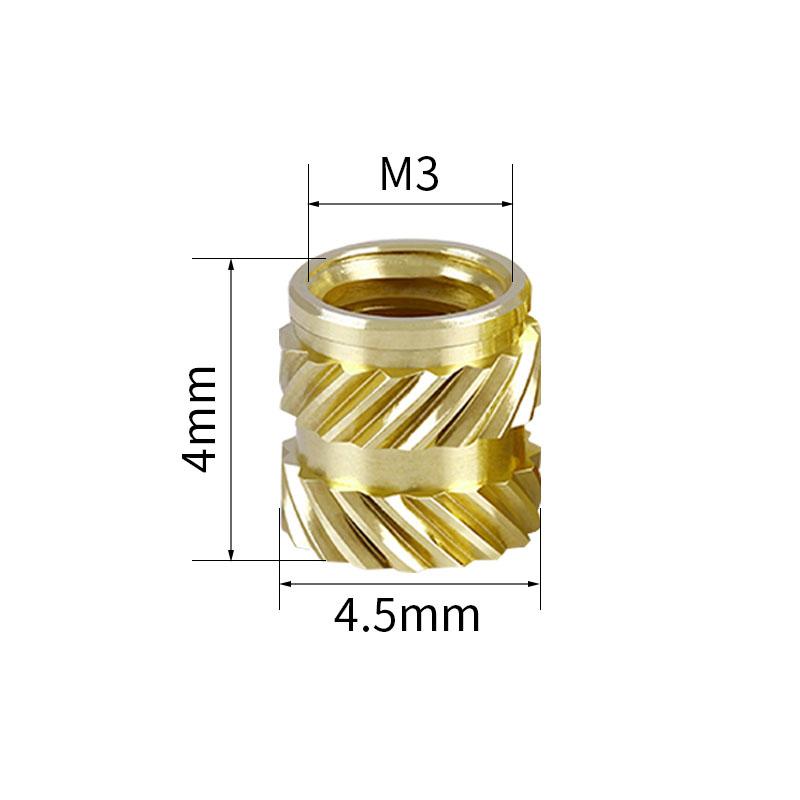 20/50/100pcs chèn đai ốc nhúng M3 M4 M5 Thread Kính nóng tan chảy bằng đồng thau có trọng lượng nhiệt điện trở cho các bộ phận máy in 3D