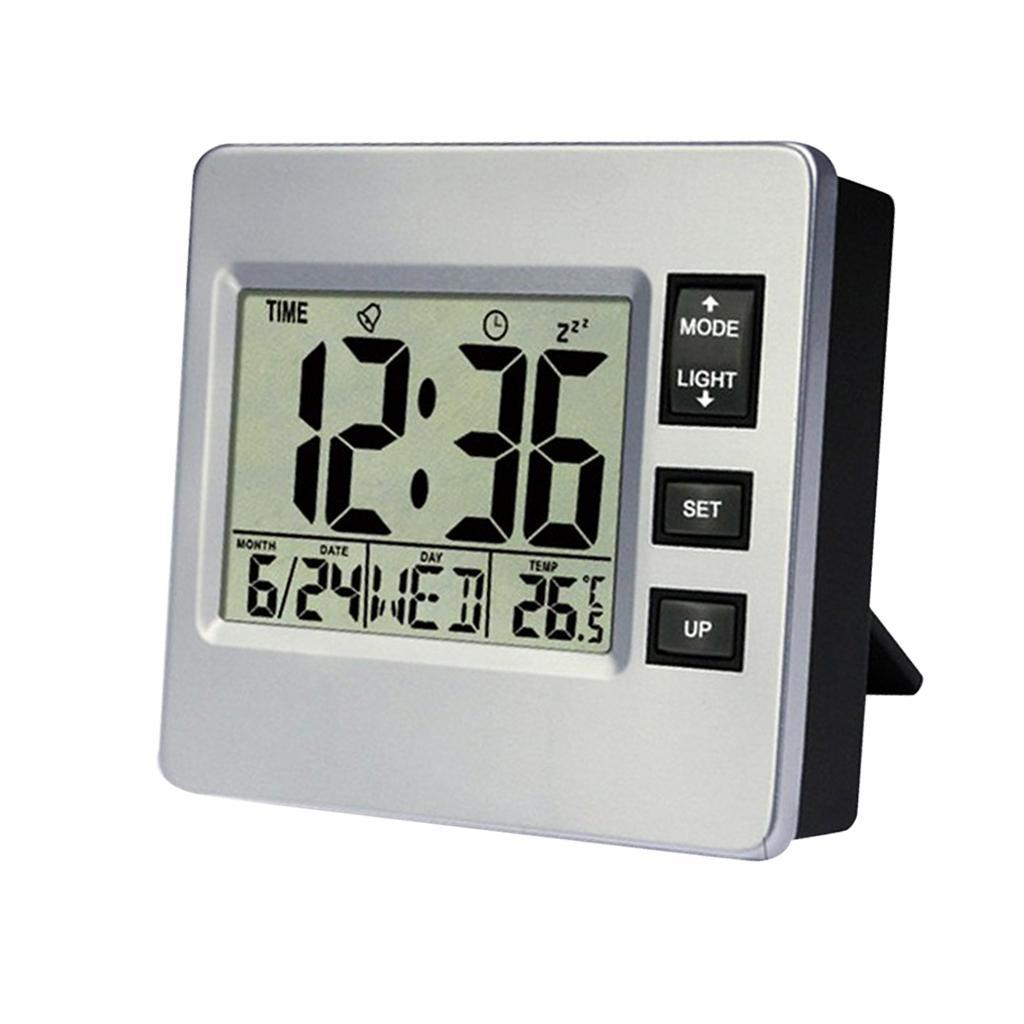Digital Alarm Clock LCD Wall Mount&Desk Display Calender Clock for Office