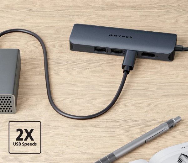 HUB chuyển đổi HyperDrive Next 6 IN 1 Port USB-C Hub - Truyền tải dữ liệu nhanh, hỗ trợ màn hình 4K60Hz - HD4002GL - Hàng Chính Hãng