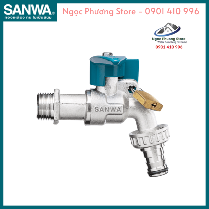 Vòi vườn, vòi hồ, vòi nước có chìa khóa SANWA, 100% nhập khẩu, Phi 21mm CKT15L