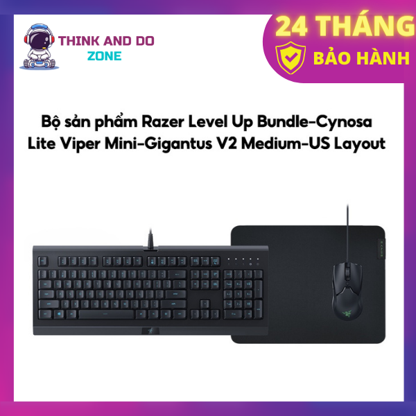 Bộ sản phẩm Razer Level Up Bundle–Cynosa Lite Viper Mini-Gigantus V2 Medium–US Layout_RZ85-02741200-B3M1- HÀNG CHÍNH HÃNG