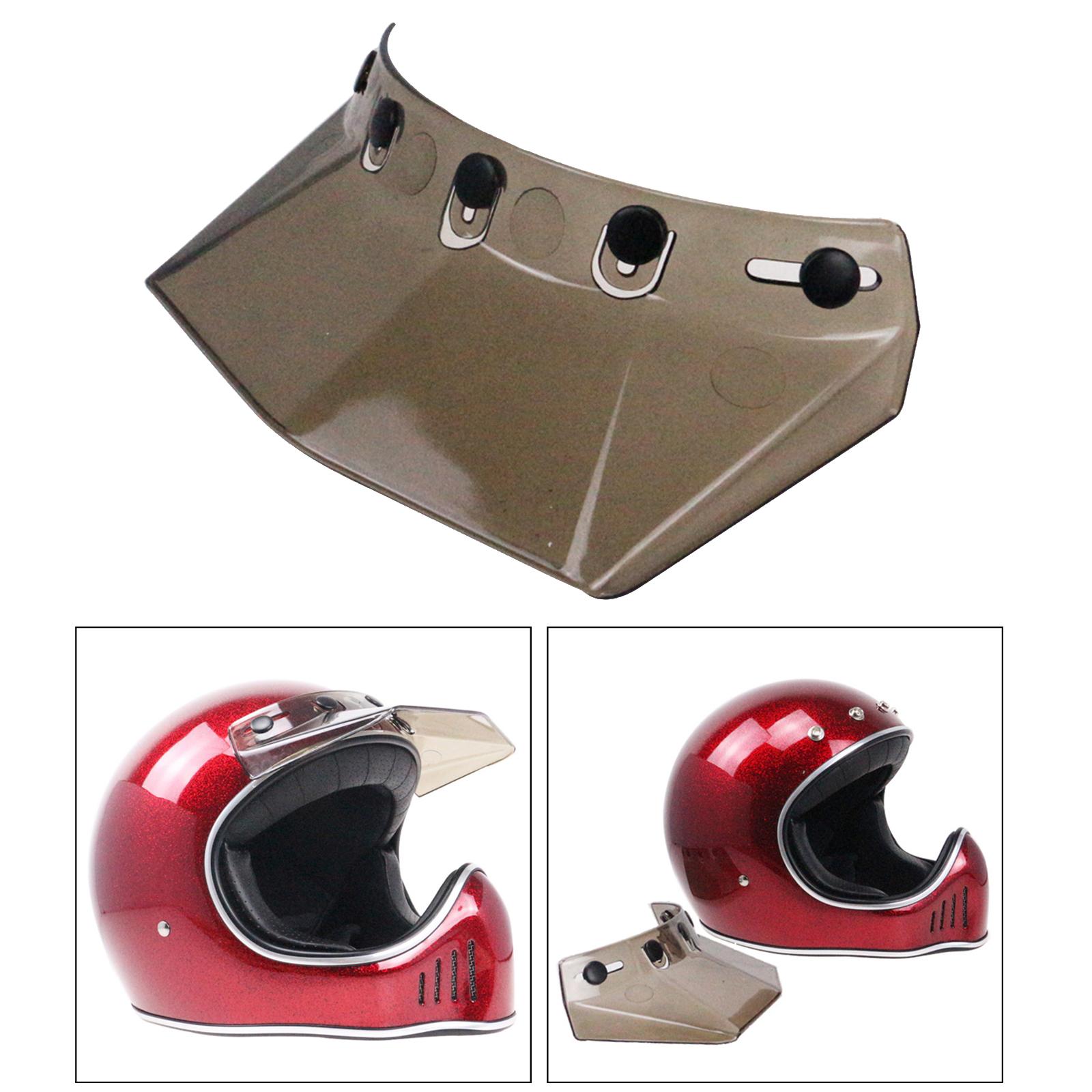 Vintage 5-Snap Motorcycle Helmet Visor Peak UV Sunshield for Most Open Face Half Face Or Vintage Helmets