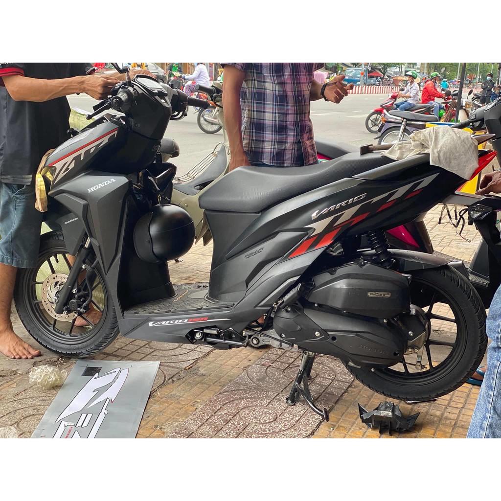 Tem rời Vario đen nhám đỏ trắng