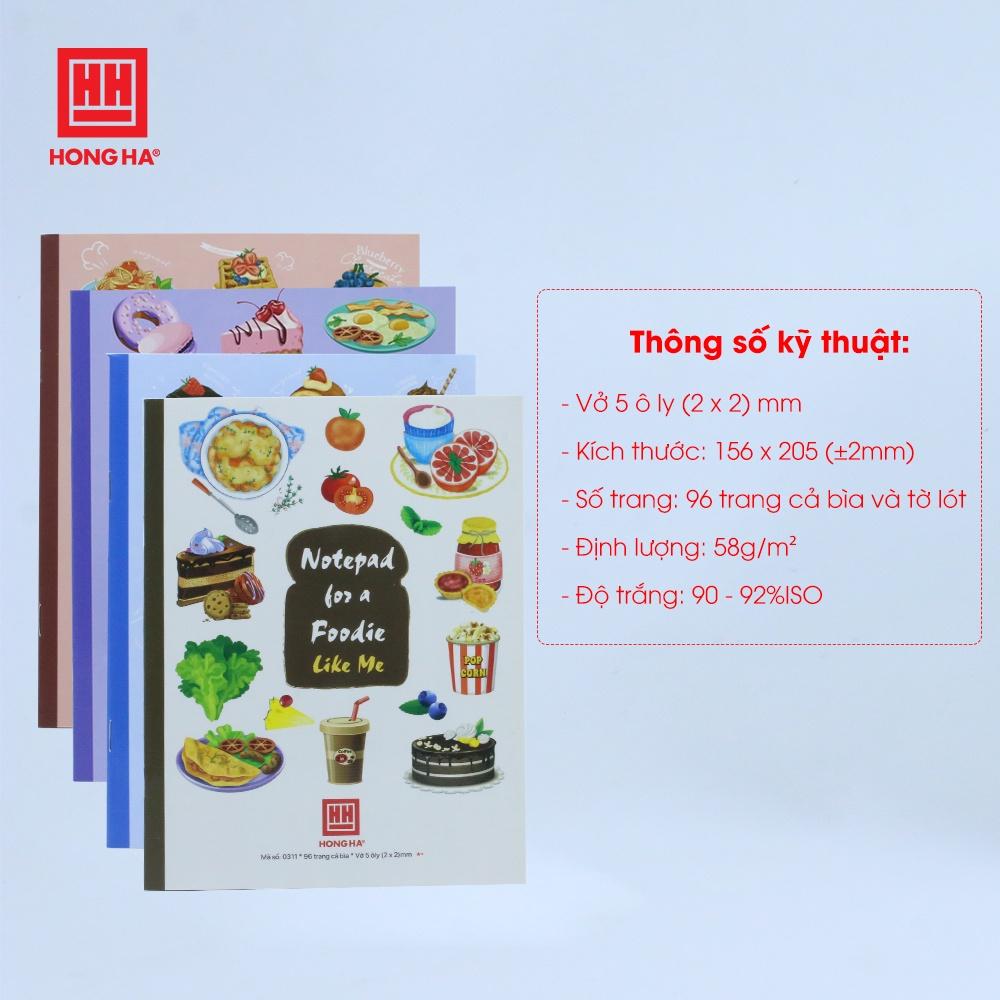 Vở 5 ô ly Hồng Hà 96 trang Class Foody - 0311 | Vở học sinh miền Trung - miền Nam