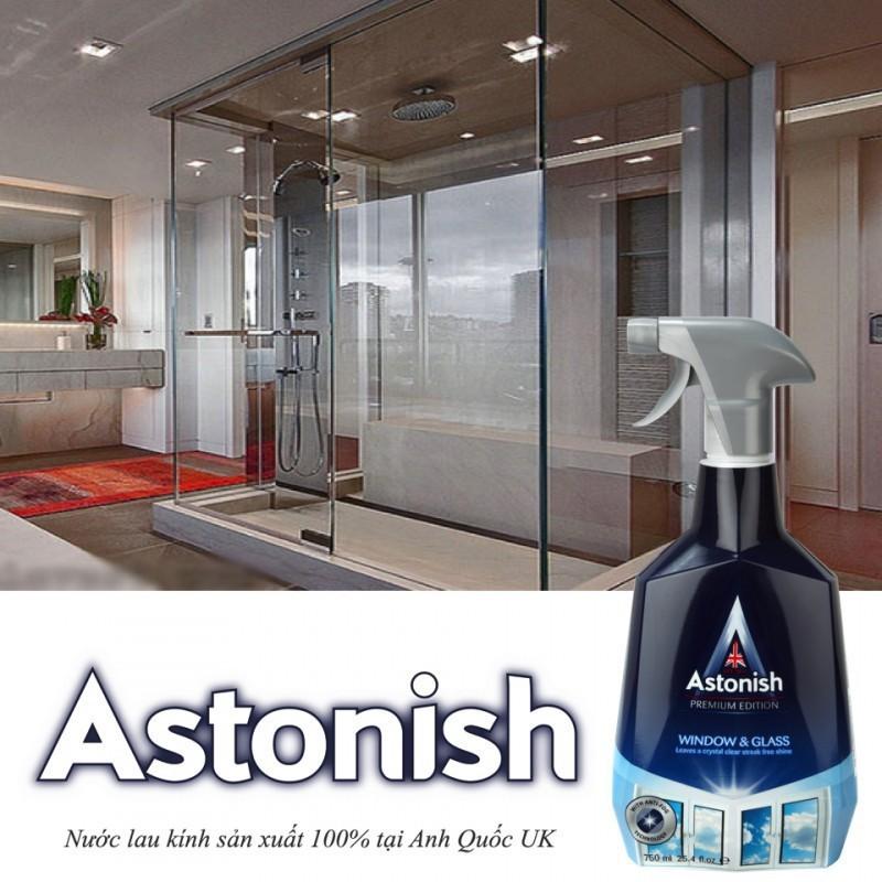 Bình xịt vệ sinh lau kính Astonish C6950 750ml làm sạch và chóng ố bám bụi trên kính nhà cửa, lau nhanh sạch chóng động hạt nước, làm sạch nhiều bề mặt khác như màng hình tivi, máy tính