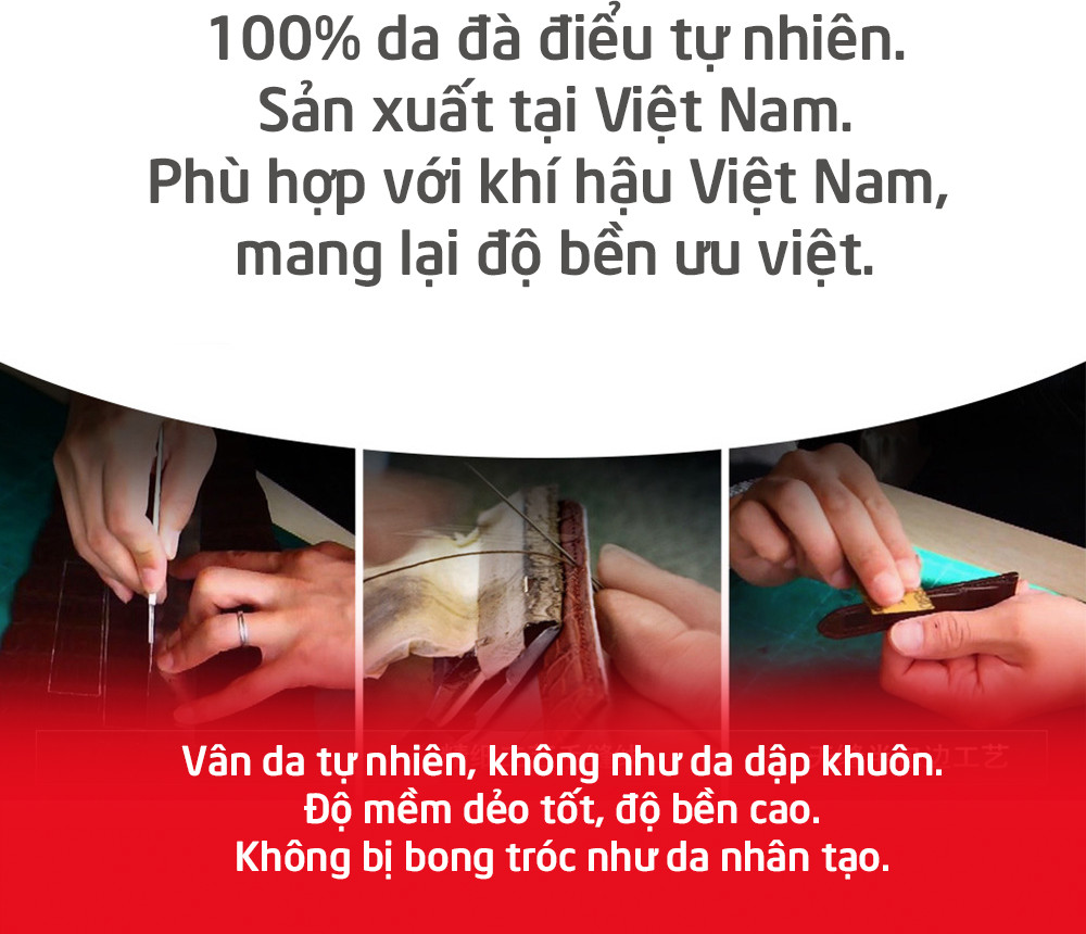 Dây quai đồng hồ không chỉ viền da đà điểu thật có khóa