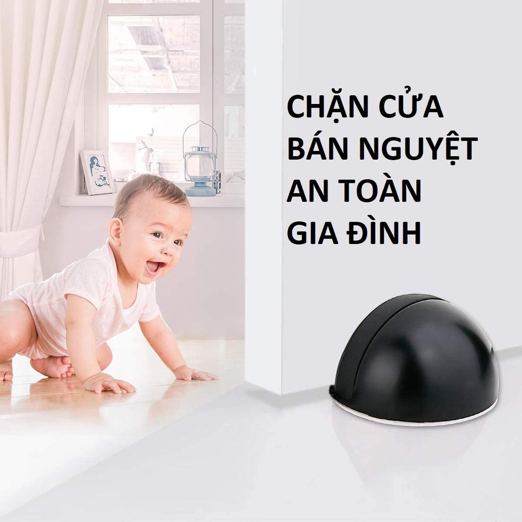 Chặn Cửa Bán Nguyệt Màu Bạc, Chặn Cửa Gắn Sàn, Chặn Cửa Chống Va Đập Cánh Cửa Với Tường, Không cần khoan đục, Siêu Bền, TakyHome 1100