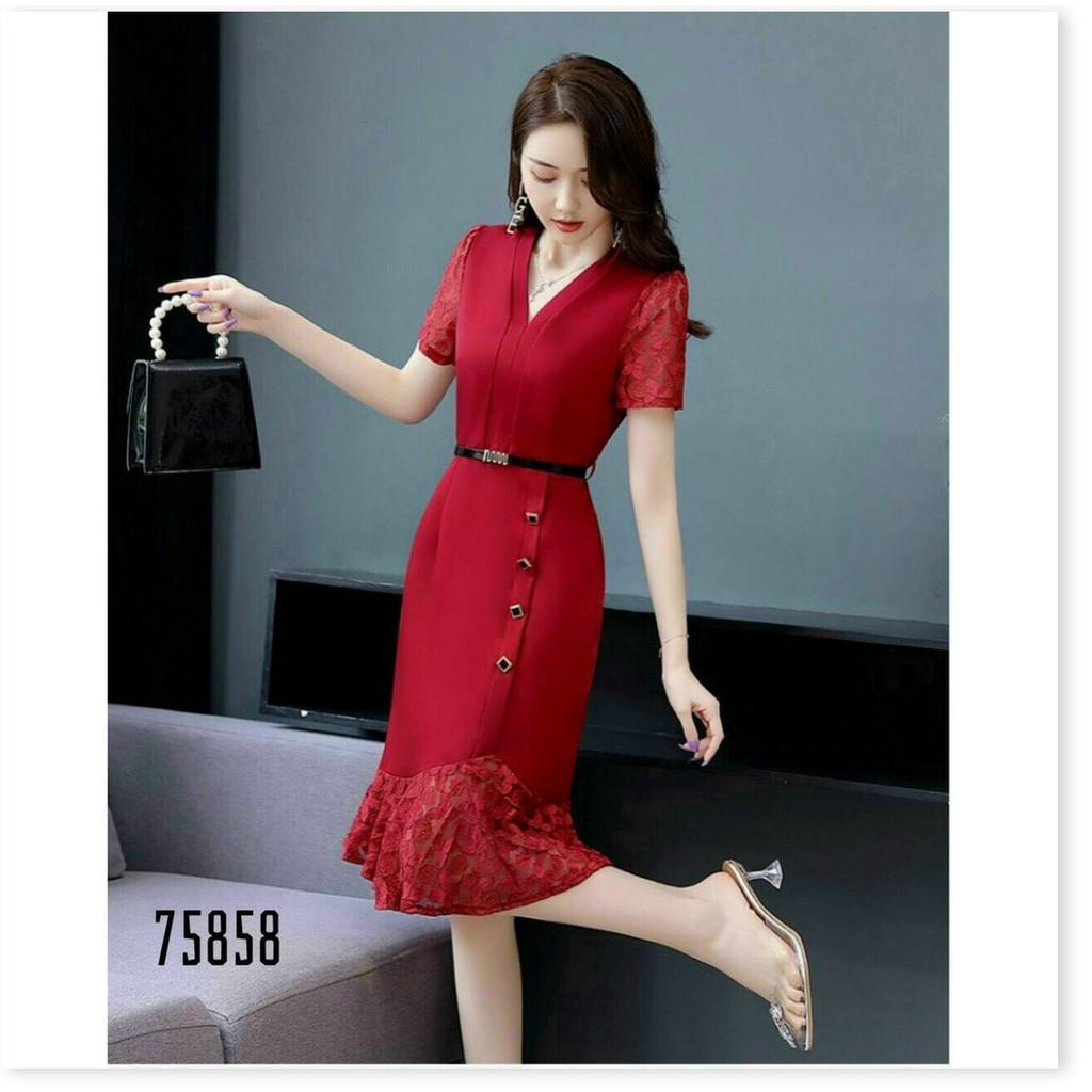 ĐẦM VOAN LỤA ÔM NỮ SIÊU XINH KÈM NỊT TÔN DÁNG CHO QUÝ CÔ THỜI TRANG MỚI KINGSHOP79