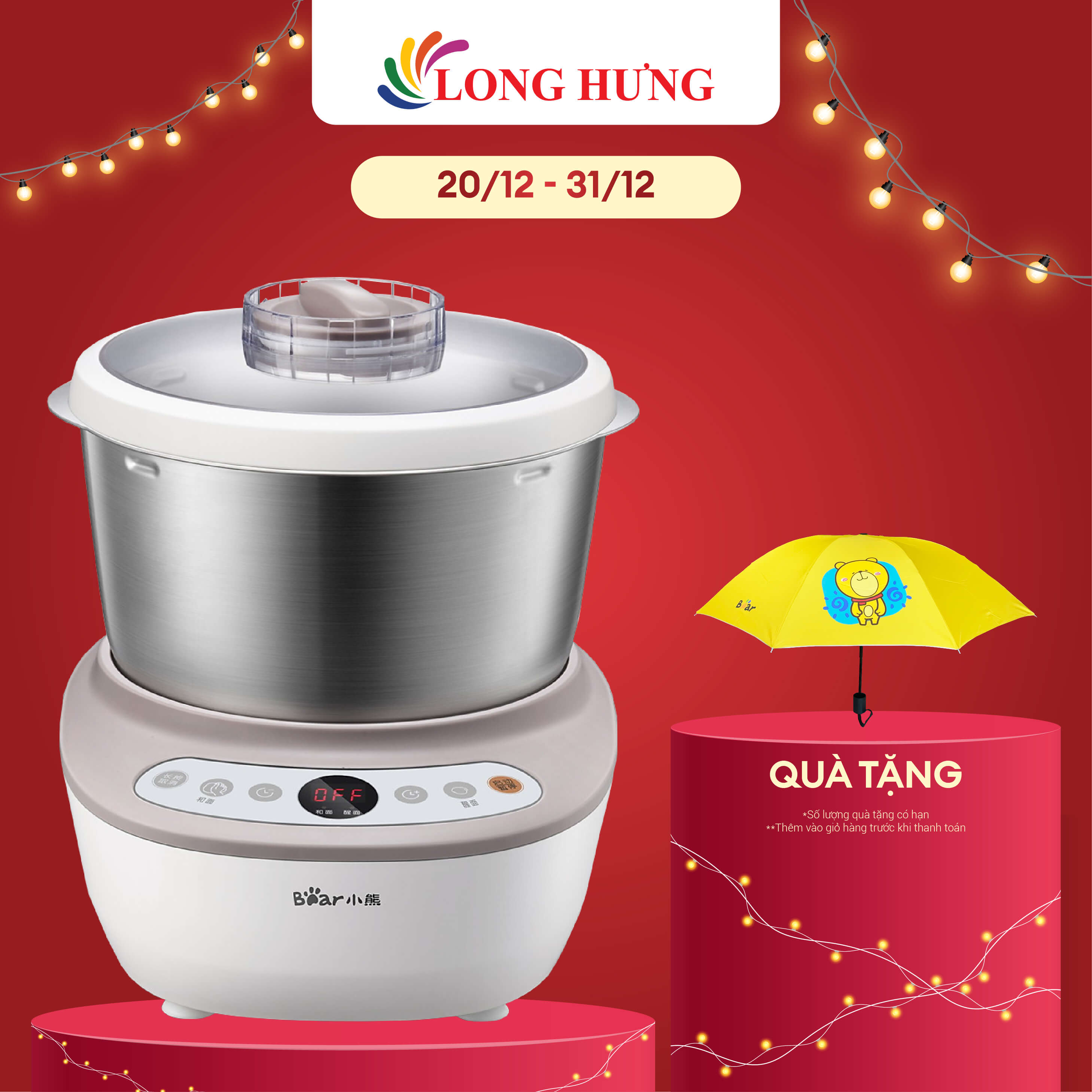 Máy trộn bột Bear 5 lít DM-B50V1 - Hàng chính hãng