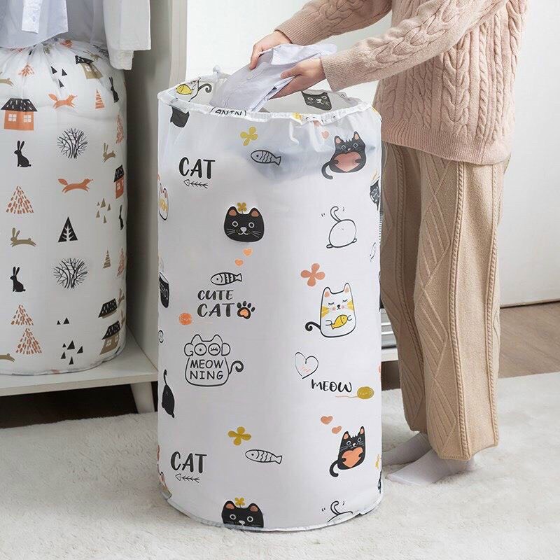 Túi Đựng Chăn Mền Quần Áo Đa Năng Có Dây Rút Tiện Lợi 85x45cm