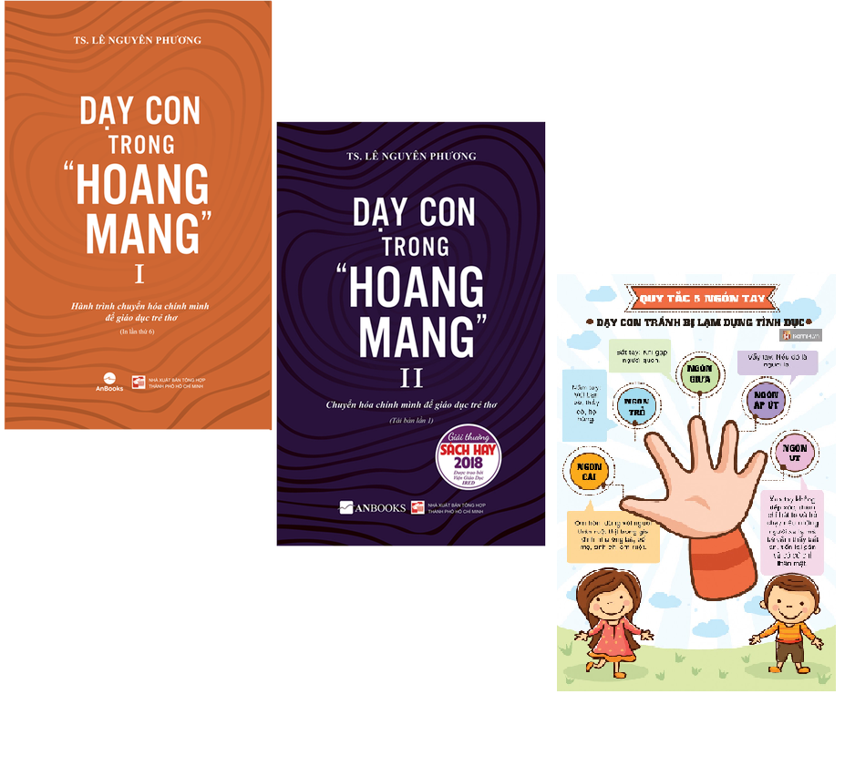 Combo (Dạy Con Trong Hoang Mang -Tập 1 Và 2) + TẶNG KÈM Poster quy tắc năm ngón tay An Toàn Cho Con Yêu