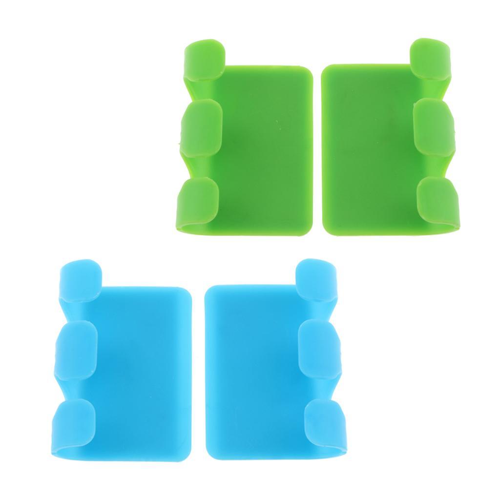 2pcs Adhesive ABS Holder Hanger Power Plug Cable Key Hook Green