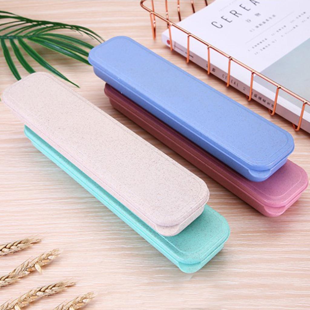 2 Pieces Portable Travel Tableware Storage Boxes for Flatware