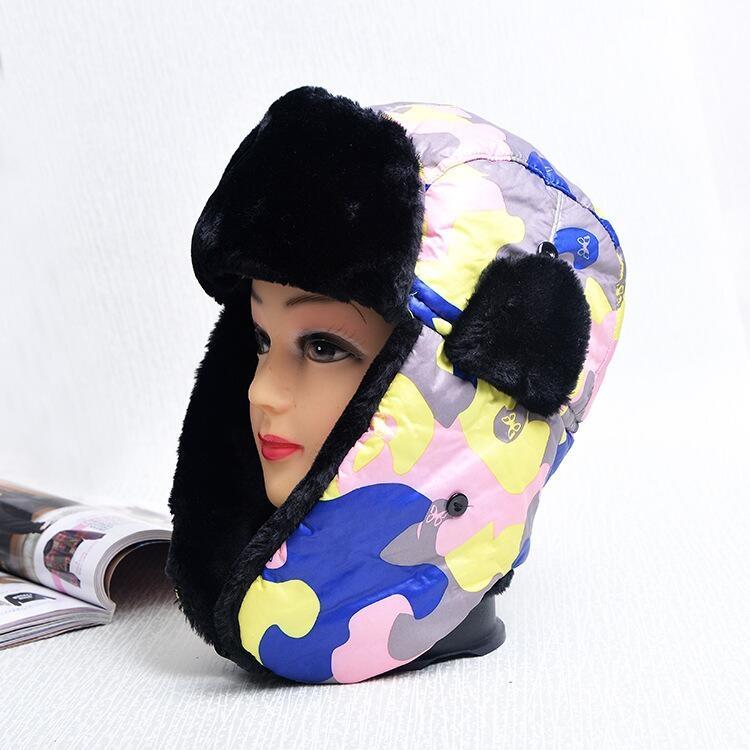Máy Bay Ném Bom Nón Mùa Đông Nam Ấm Nga Ushanka Nón Tai Sập Pu Da Lông Thú Bẫy Bắt Nắp Earflap