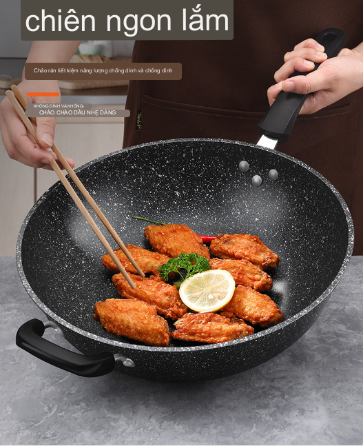 Bộ Chảo Chiên Xào & Hấp 2trong1 Steamed Frying Pan Stone Germany 480T - tặng dụng cụ vệ sinh