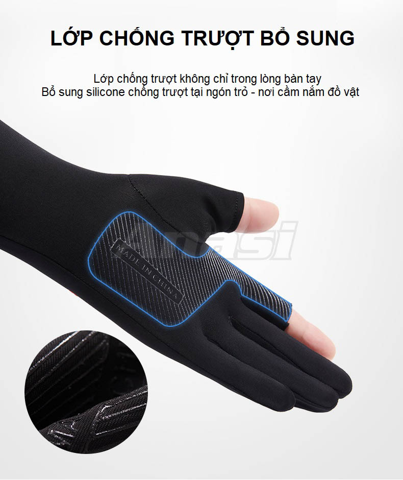 Găng tay chống nắng nam dài tay mẫu thể thao Anasi Sun Protection Sleeves SP14 - Cản 98% tia UV có hại