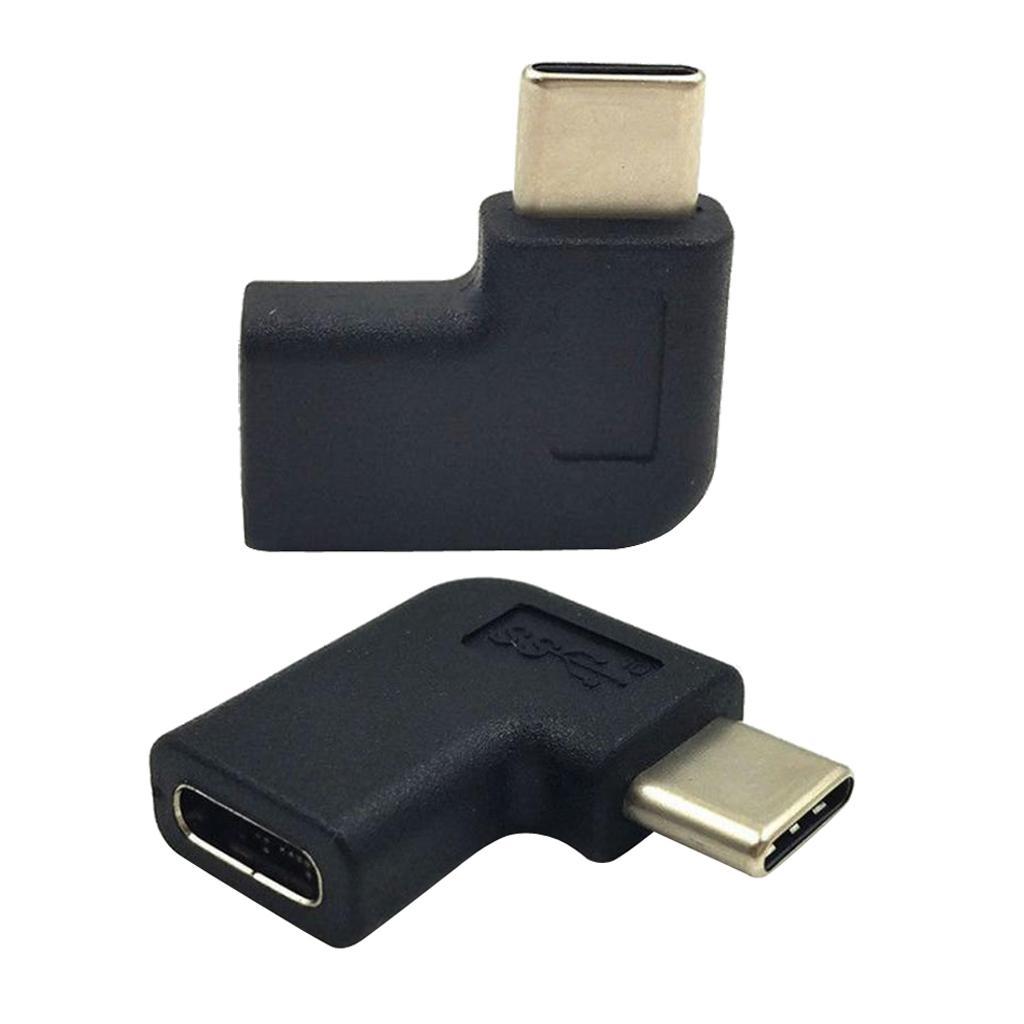 Type C Male to USB-C Female Adapter Left/Right Angle Data Sync Converter