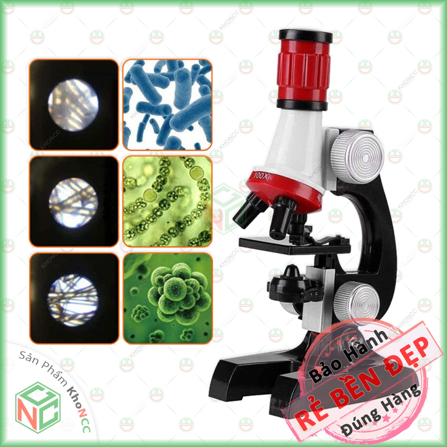 [Bé Học Tập] Bộ Đồ Chơi Kính Hiển Vi KhoNCC Hàng Chính Hãng - Kính Quang Học Cho Bé Microscope Phóng Đại Zoom 1200x - KLM-C2121-KHVCB