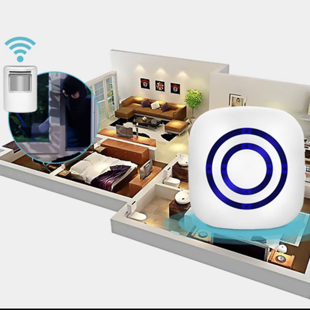 Chuông Cửa Báo Khách Hồng Ngoại Không Dây Cao Cấp - Cảm Biến Chống Trộm Thông Minh Loại Tốt