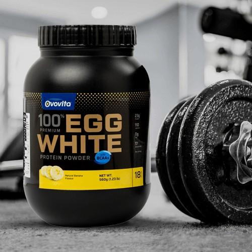 Bột Protein Tập Gym Lòng Trắng Trứng OVOVITA Chứa BCAAs Tăng Cơ, Giảm Mỡ - Hũ 560gr