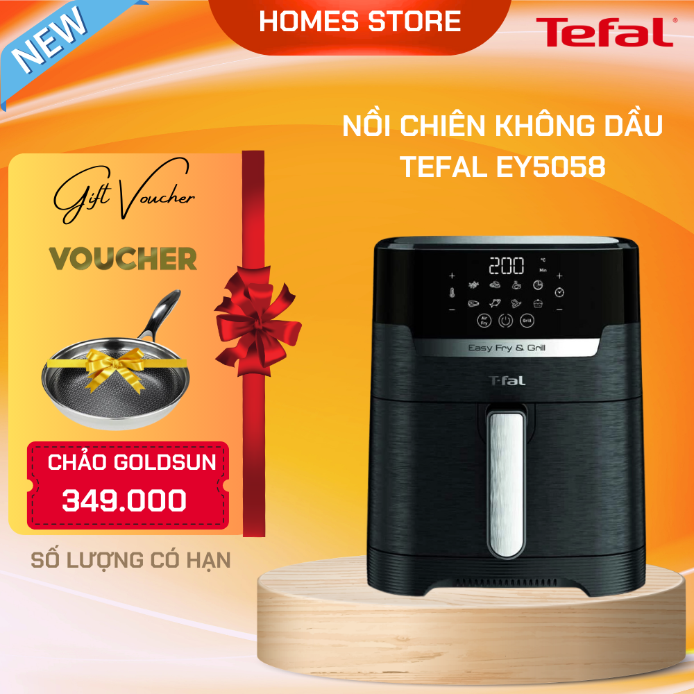 Nồi Chiên Không Dầu TEFAL EY5058 - Nhập Khẩu Đức 8 Chức Năng Chiên Dung Tích 4.2L Công Suất 1400 W - Hàng Nhập Khẩu