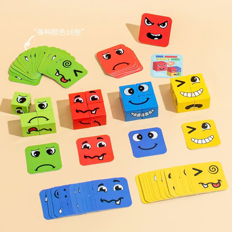 Đồ Chơi Khối Rubik Thay Đổi Khuôn Mặt,Trò Chơi Khéo Léo Sắp Xếp Biểu Cảm Khuôn Mặt Cho Trẻ Em