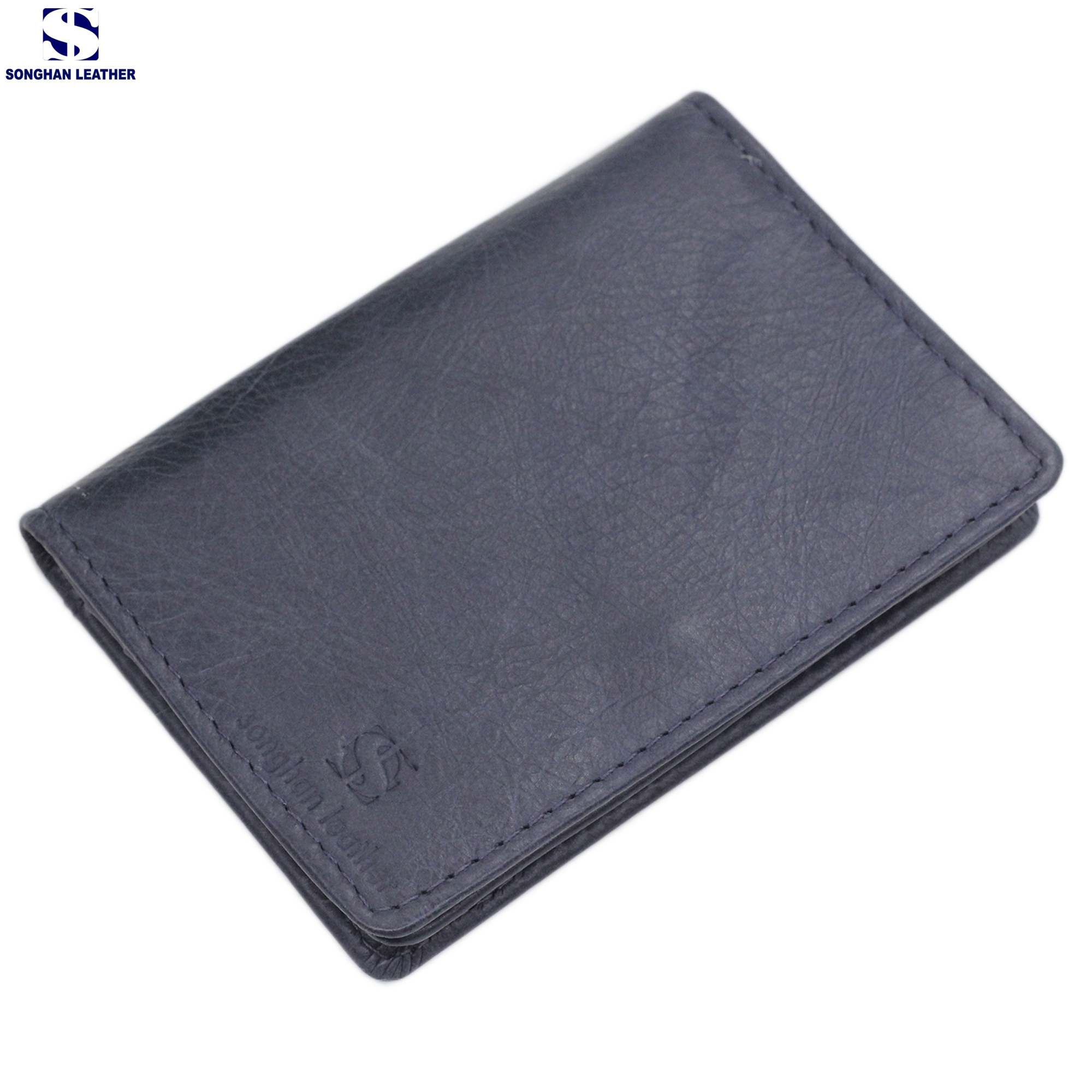 Card Holder Ví Đựng Thẻ Nam Nữ Da Bò Cao Cấp Nhỏ Gọn Gập Đôi Nút Bấm Nhiêu Ngăn Thời Trang Songhan Leather WL00