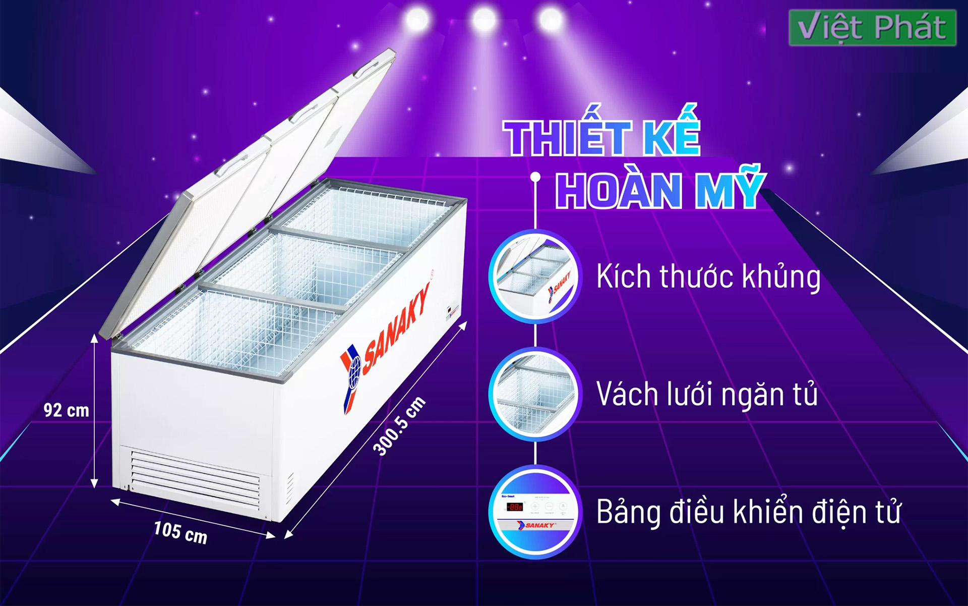 VH-1799HY - Tủ đông Sanaky 1500 lít VH-1799HY - Hàng chính hãng