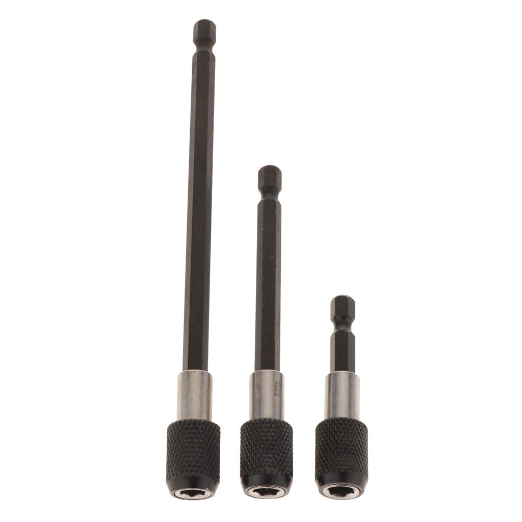3Pcs Hex Shank Quick Release 1/4 Screwdriver Extension Drill Holder Bits