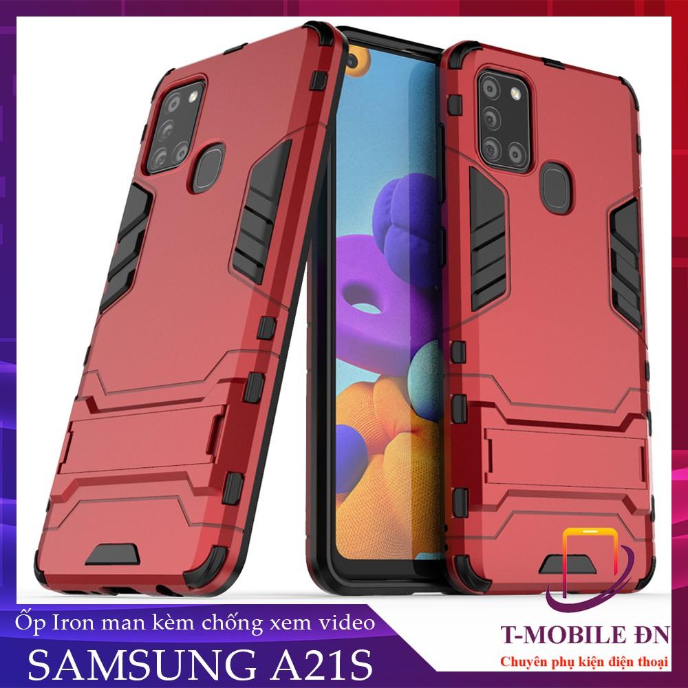 Ốp lưng cho Samsung A21S IRON MAN chống sốc bảo vệ viền và camera kèm chống xem video tiện lợi