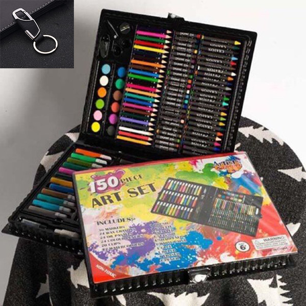 Bộ hộp bút chì màu 150 chi tiết trẻ em TẶNG MÓC ĐEO CHÌA KHÓA