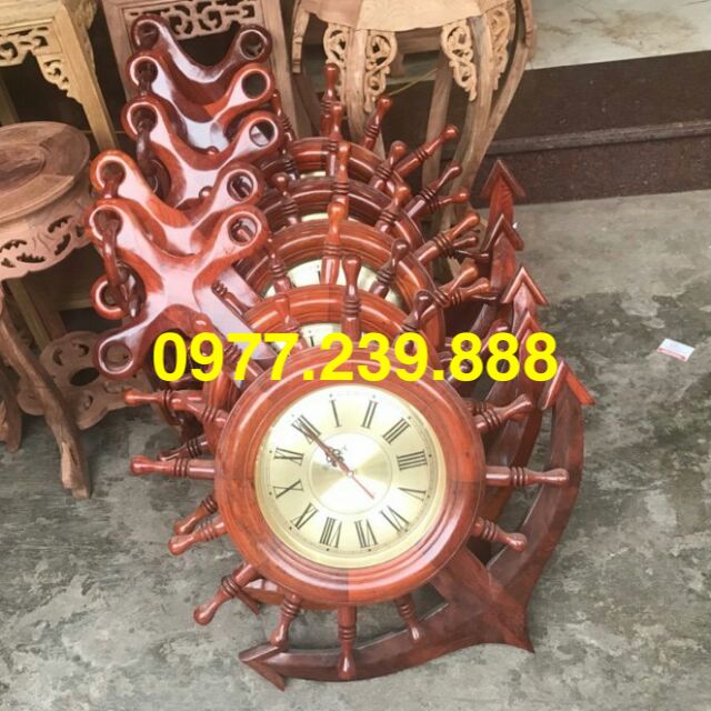 Đồng hồ mỏ neo gỗ hương 90cm