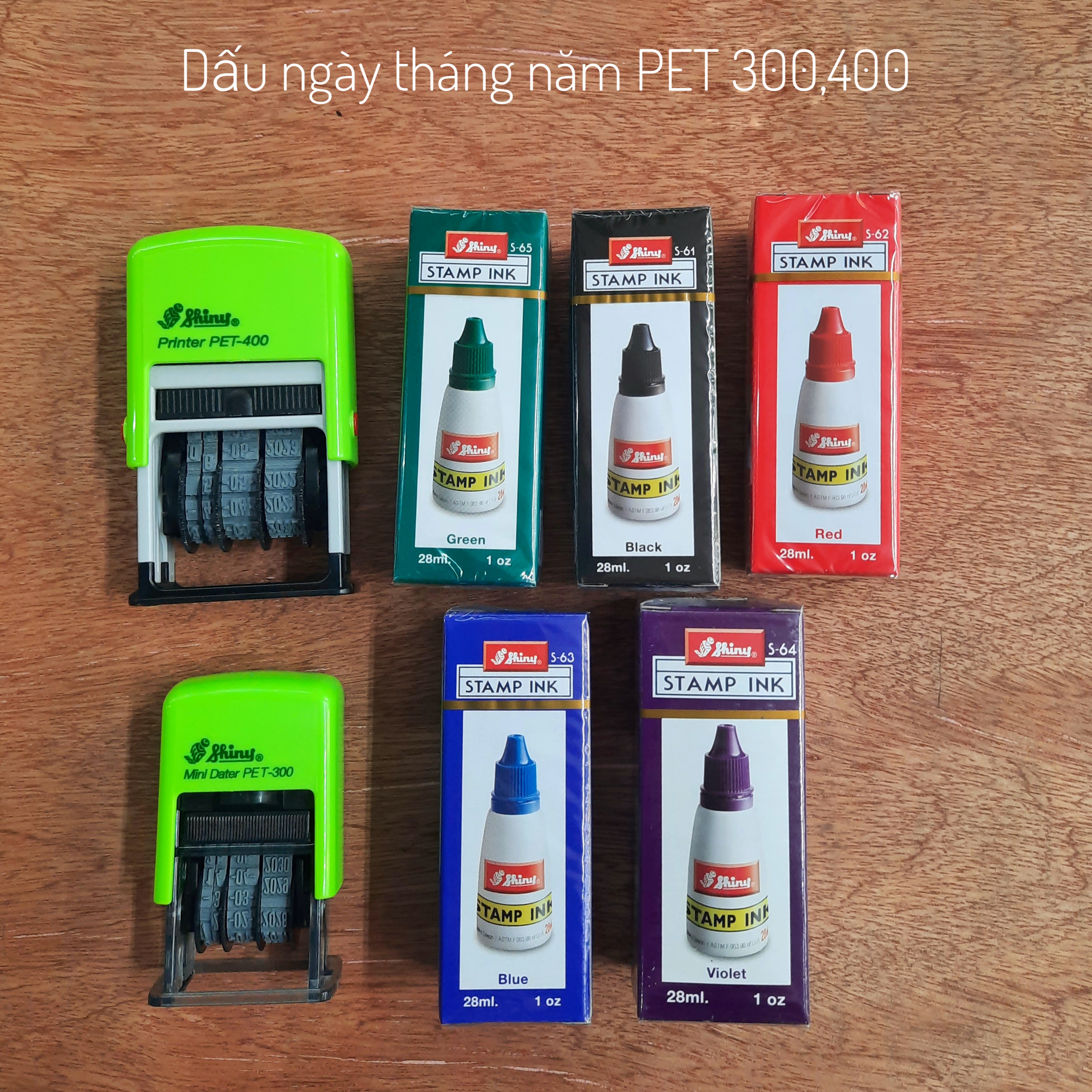 Dấu ngày tháng năm shiny PET 300,400.Mực  in bao bì,nilông,giấy