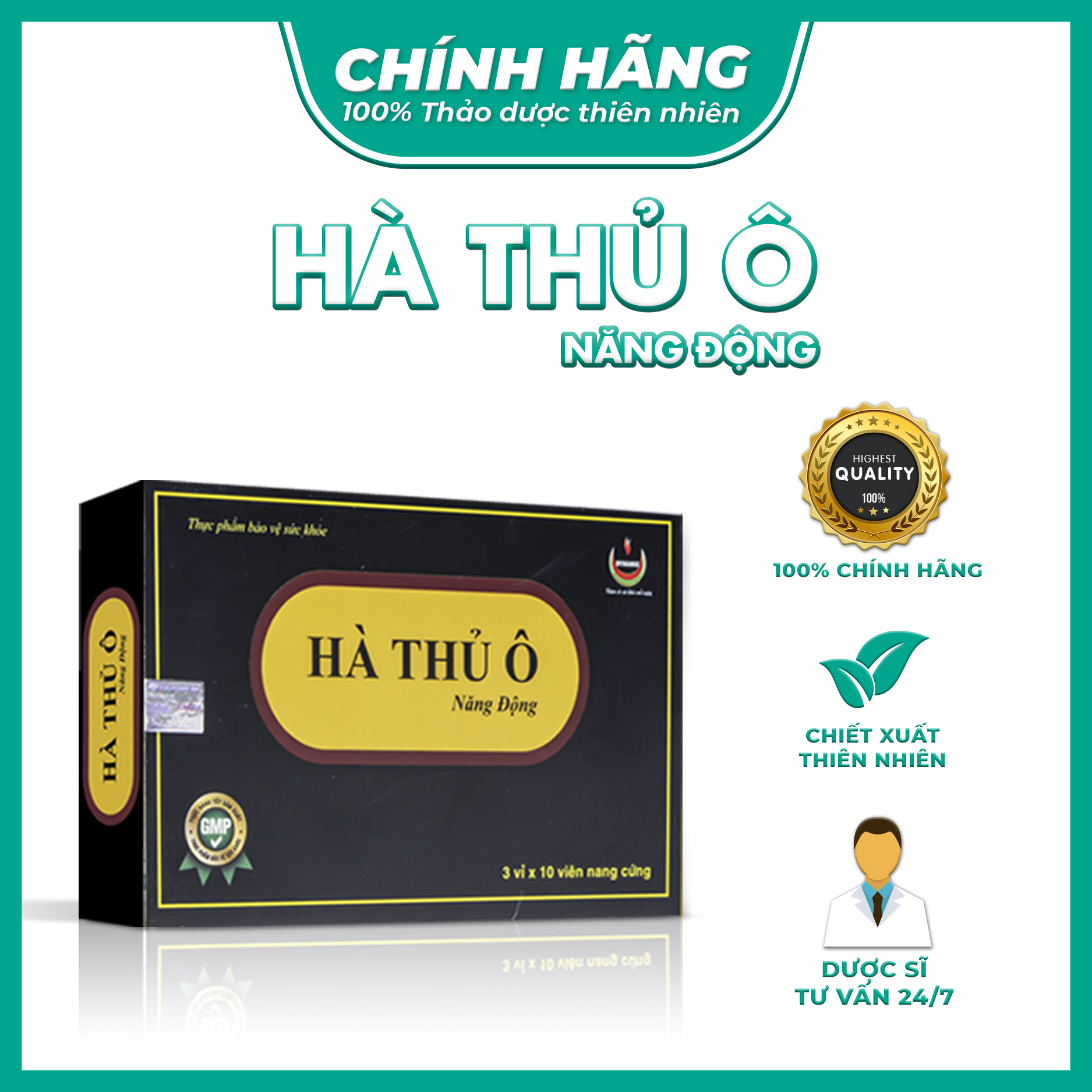 HÀ THỦ Ô NĂNG ĐỘNG - NĂNG ĐỘNG - LÀM ĐEN RÂU TÓC