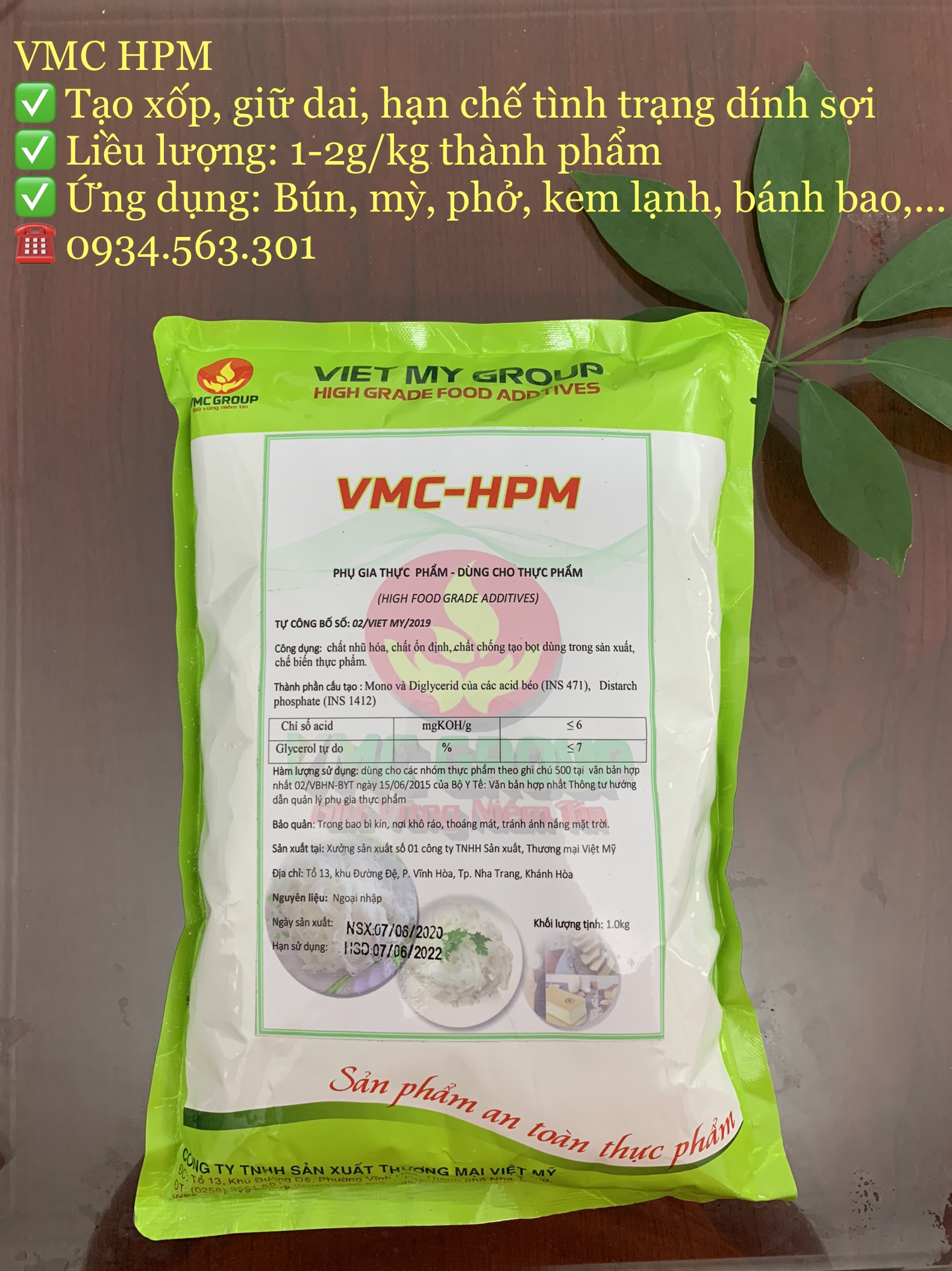 VMC HPM-Tạo độ tơi xốp cho bún, mỳ, phở