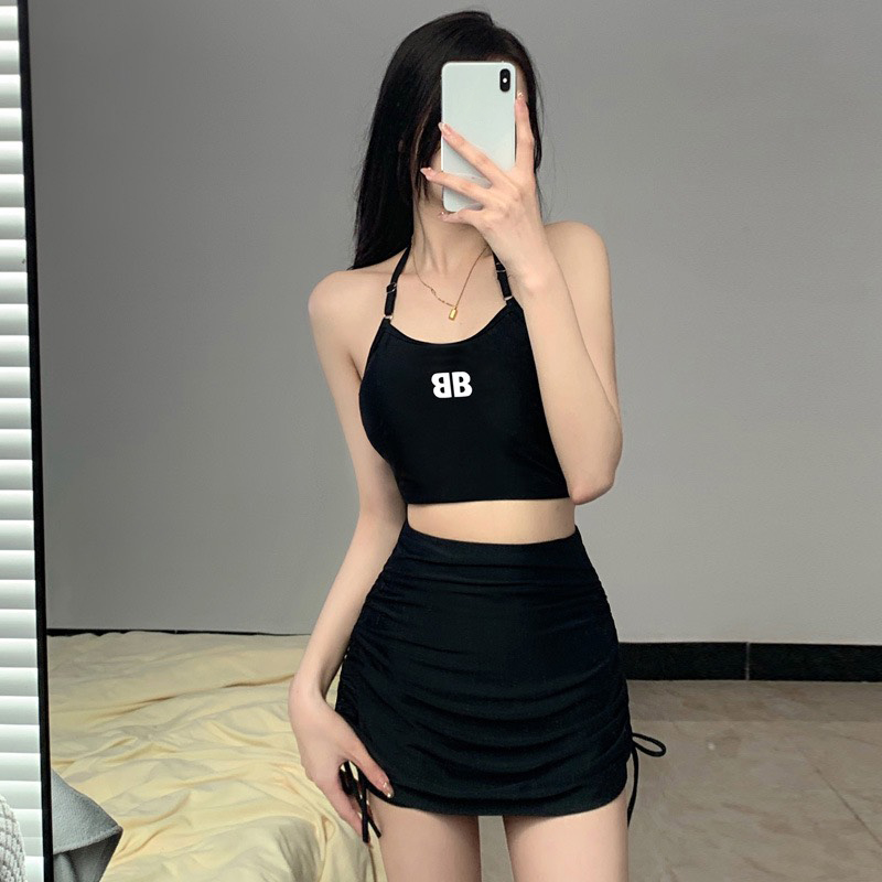 Đồ bơi nữ kín đáo dài tay đi biển chống nắng vải co giãn mềm mại mặc được 2 kiểu
