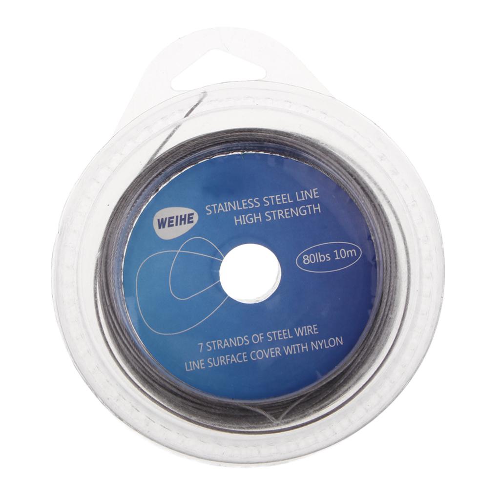 4-in-1 Fishing Wire Ultra Nylon Coated Stainless Steel Leader Wire Long 10m