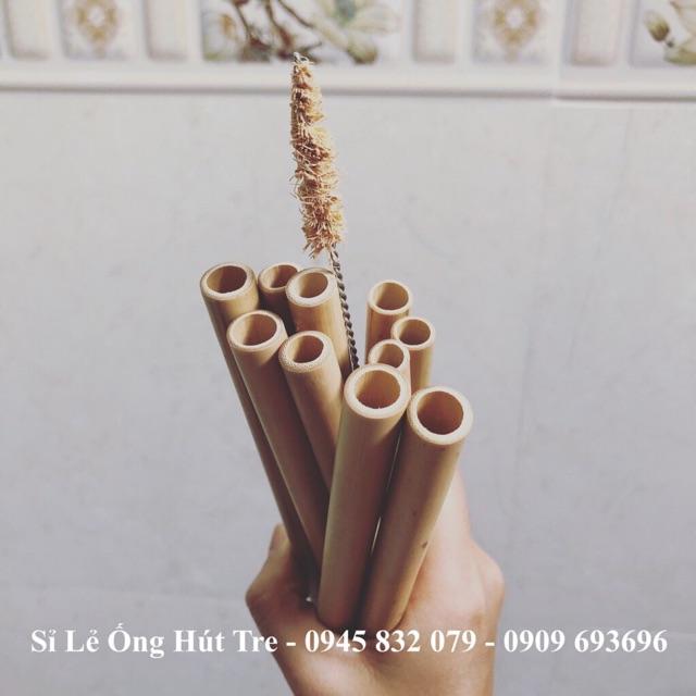 Set 1 ống hút tre size 8-10 mm + 1 cọ rửa