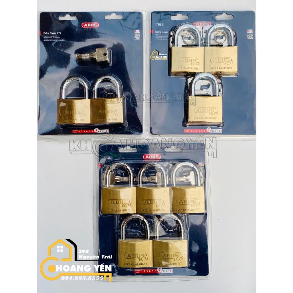 Khóa Abus 75/60mm, Bộ 2 ổ khóa mở cùng 1 chìa Masterkey Abus 75/60mm - cam kết Chính Hãng